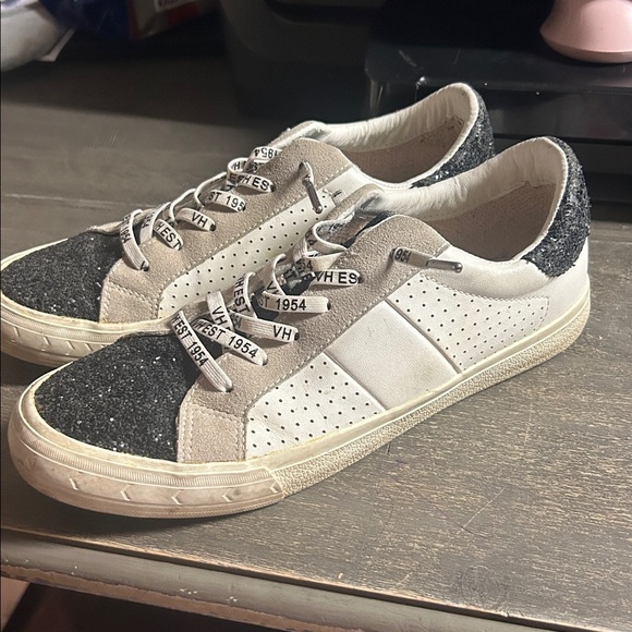 Vintage Havana Black and Glitter Sneakers lightly worn Dina sneakers - Picture 1 of 4